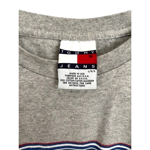Vintage 90's Tommy Jeans Hilfiger Gray T-Shirt Size Large - Picture 3 of 4